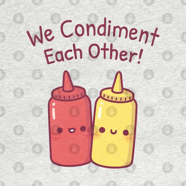 Cute Ketchup And Mustard We Condiment Each Other Pun by rustydoodle